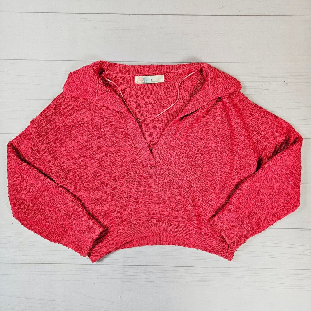 Free People Beach Hot Pink Sweater Oversized - XS